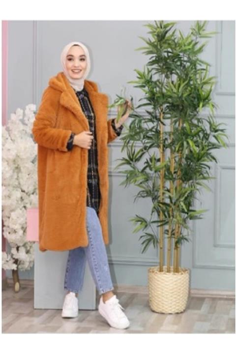 İnce Tekstil Giyim Peluş Ceket Tarçın