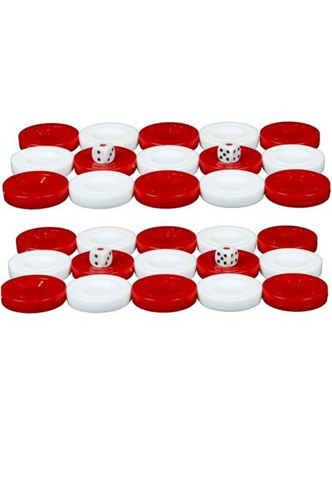 Miajima Kırmızı Beyaz Sedefli Pulu Büyük Boy Tavla