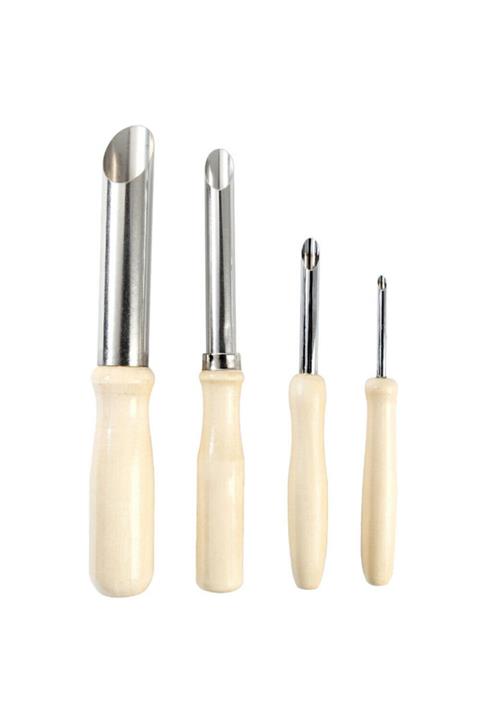 CRAFT HOBİ Seramik Delik Kesici Set 4 Parça Oyma Aleti