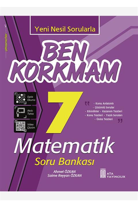 ŞAH Ata 7. Sınıf Ben Korkmam Matematik Soru Bankası(FULL 2022 YEPYENİ)
