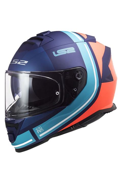 LS2 Storm Slant Mat Mavi-turuncu Kask