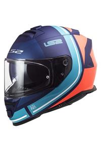 LS2 Storm Slant Mat Mavi-turuncu Kask