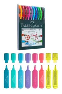 Faber Castell 1425 10 Renk Tükenmez Kalem + Faber Textliner 1546 Fosforlu Kalem 6+2