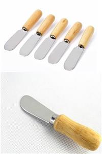 Go İthalat Tereyağı Bıçağı - Mini Spatula Ahşap Saplı 6 Adet