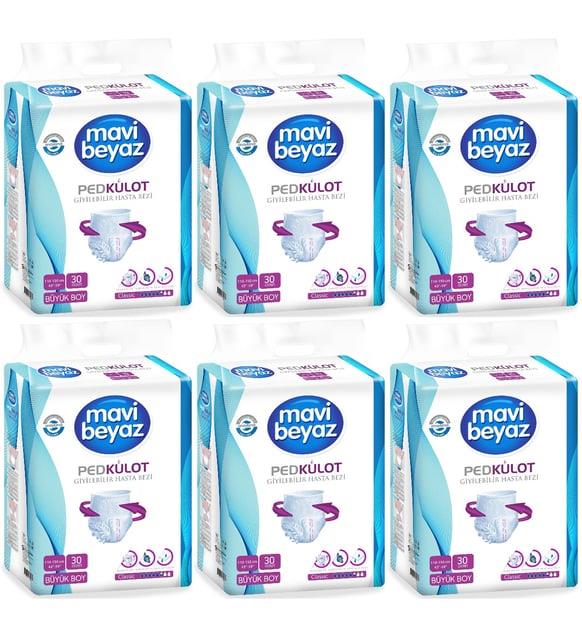 Mavi beyaz Ped Emici Külot Hasta Bezi Large Büyük 180 Adet