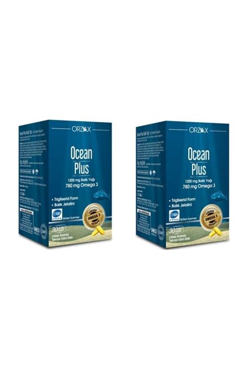Orzax Ocean Plus 1200 Mg Balık Yağı Limon Aromalı 30 Kapsül*2 Adet