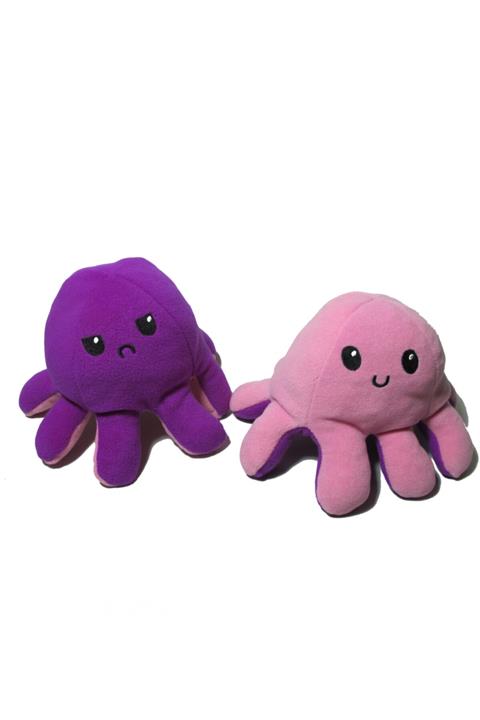 Lara Karma Mor Pembe Çift Yönlü Ahtapot Peluş Yastık 25 cm  20 cm