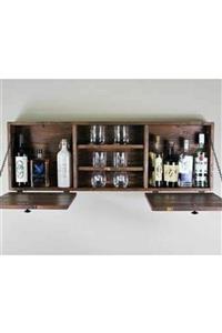 KZNGROUP Masif Ahsap 120x40 Dekoratif Bar Standı Kapaklı