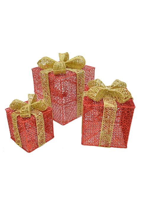 Walke Yılbaşı Çam Ağacı Hediye Paketi Orta Boy Kırmızı Altın