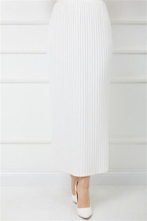 Bayanca Moda Kadın Ince Piliseli Kalem Etek