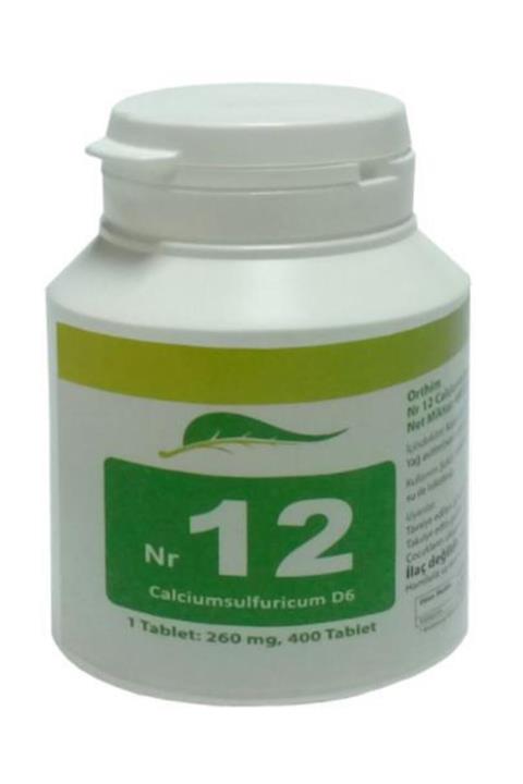 Schüssler Dr. Tuzları Nr:12 400 Tablet | Calcium Sulfuricum