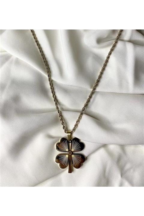 Venüs Accessory Gold Yonca Kolye