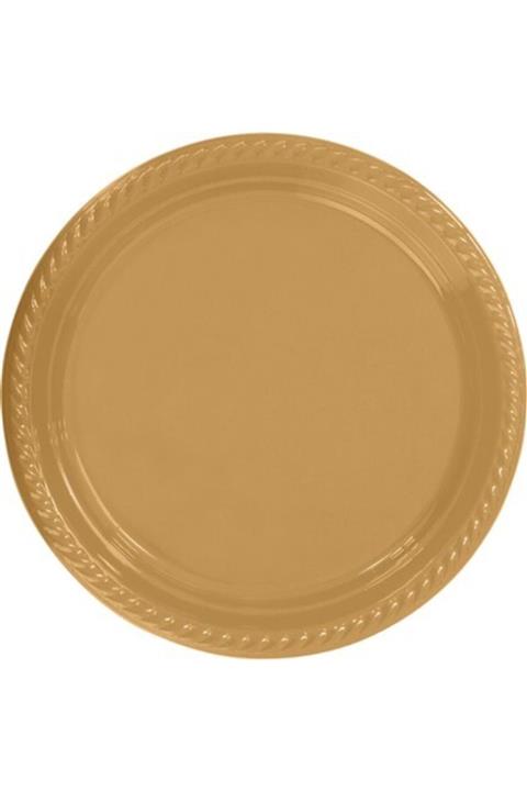 MCE Ticaret Parti Aksesuar Gold Plastik Tabak 22 Cm 25li