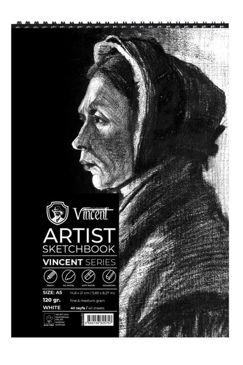 Vincent Vıncent Artıst Sketchbook Whıte 120gr A5 40 Sayfa Eskiz Defteri