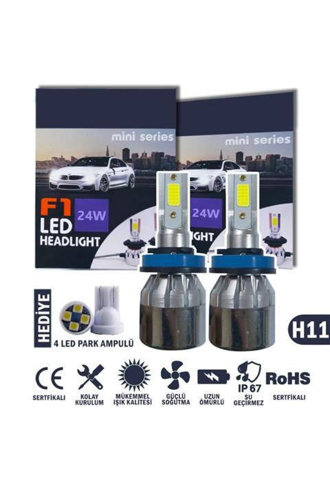 C9 F1 H11 Mini Kar Beyazı Led Xenon Far Led Zenon Ampulü Şimşek Etkili 6500k 6400lm