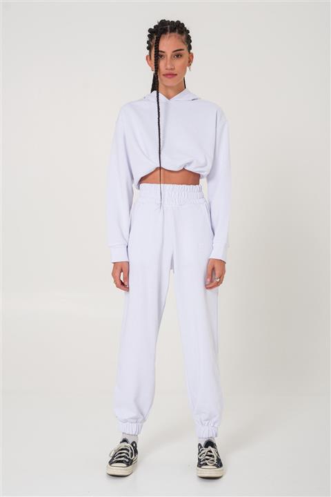 Fineapple Yazlık Beyaz Yüksek Bel Eşofman Alt