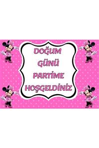 Parti Seza Minnie Mouse 150*100 Cm Bıranda Iyiki Doğdun Afişi