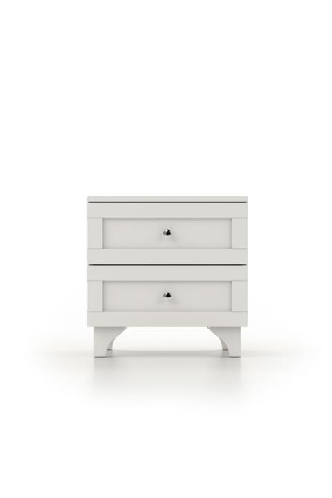 Zenio Side Komodin 2 Çekmeceli - Beyaz