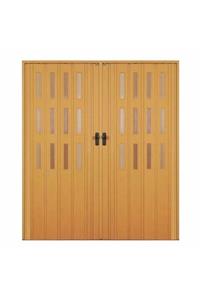 SARPAŞ Katlanır Akordeon Akordiyon Çift Açılım Kapı 192 X 250 Camlı Meşe 12 Mm