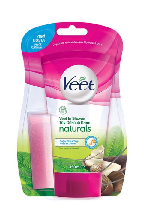 Veet Duşta Tüy Dökücü Krem 150ml Doğal Shea Yağı Hassas Ciltler