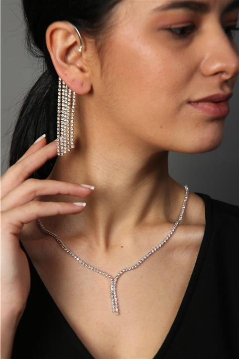 Elika Silver Kadın Su Yolu Kolye Ve Küpe Set