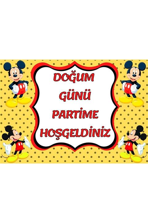Parti Seza Mickey Mouse 70*50 Cm Bıranda Iyiki Doğdun Afişi