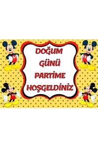 Parti Seza Mickey Mouse 70*50 Cm Bıranda Iyiki Doğdun Afişi