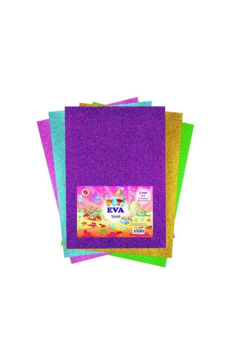Puti A4 Simli Eva 10'lu Paket Karışık Renk