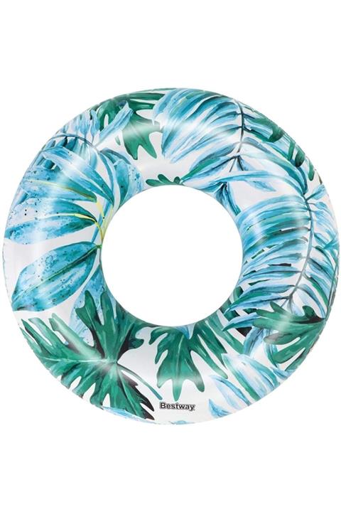 BESTWAY Yılın Ilk Fırsatları - Tropikal Palmiye Desenli Simit 119 Cm 36237 - ™ Beyaz At®