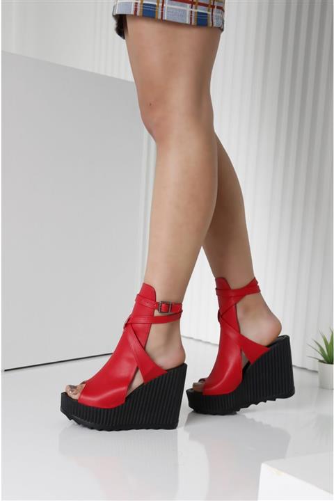 POLO PRESTIGE Kadın Kırmızı Cilt Kadın Platform Ayakkabı
