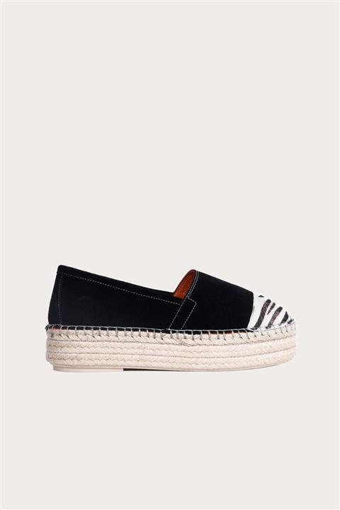 Bueno Shoes Bueno Zebra Deri Kadın Espadril Babet