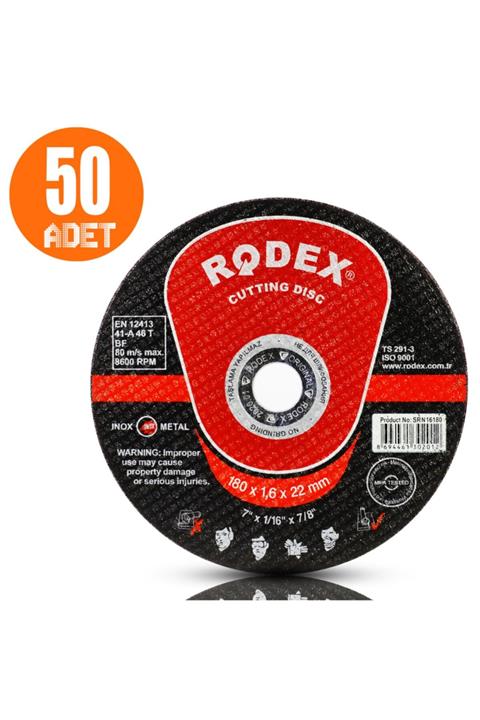 Rodex Spiral Taşlama Inox Metal Kesici Taş Diski 180x1.6 Mm (50 Adet)