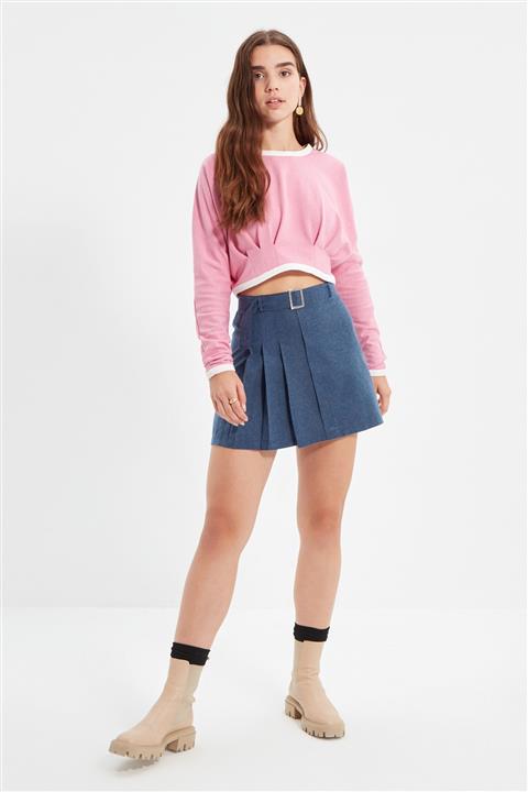 TRENDYOLMİLLA Indigo Kemerli Etek TWOAW22ET0202