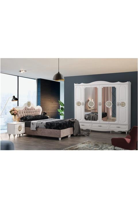 Viento Mobilya Yakut Aynalı Ve Kapaklı %100 Mdf Yatak Odası Takımı