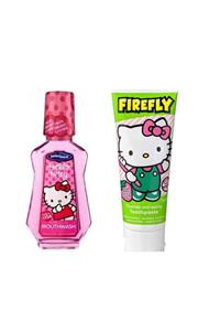 Hello Kitty Firefly Diş Macunu 75 ml + Fire Fly Agız Bakım Suyu 237 ml Çocuklar Için Agız Çalkalama