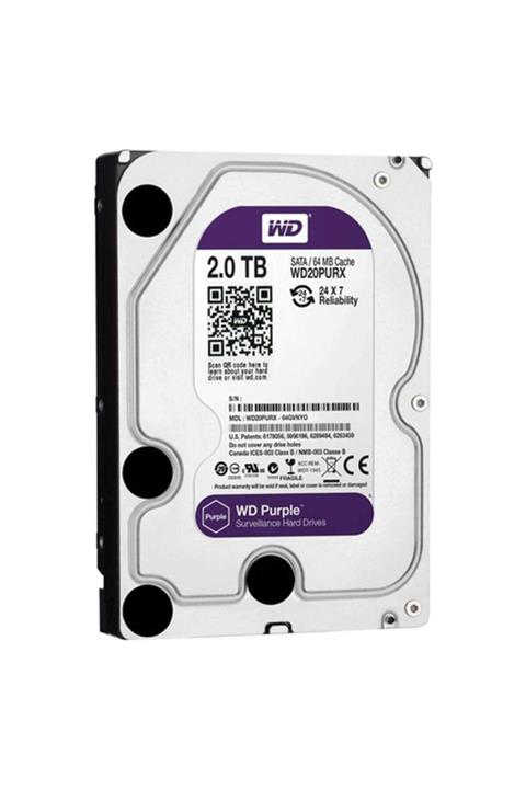 WD Purple Wd20purx 2tb Sata 6gb/s 7/24 Güvenlik Harddisk Rfb