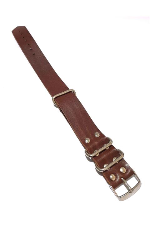 Anthika Kahverengi Gerçek Deri Nato  Hakiki Deri Saat Kordon 24mm