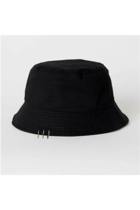 Aleda Siyah Piercing Detay Balıkçı Şapka Bucket Hat