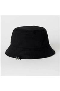 Aleda Siyah Piercing Detay Balıkçı Şapka Bucket Hat