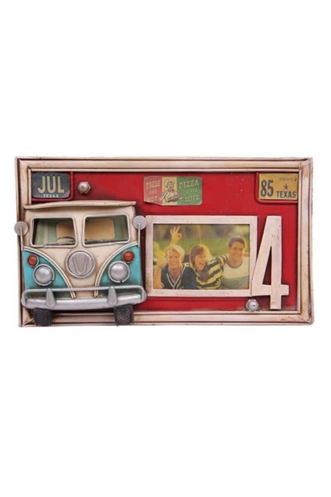 ASVASHOP Dekoratif Metal Çerçeve Minibüs Dekorlu Vintage Hediyelik