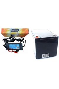 ATAEXPRESS 12v 12ah 12 Volt 12 Amper Pilsan Uyumlu Akü + 3.5ah 3,5 Amper Akü Şarj Cihazı Adaptör Set