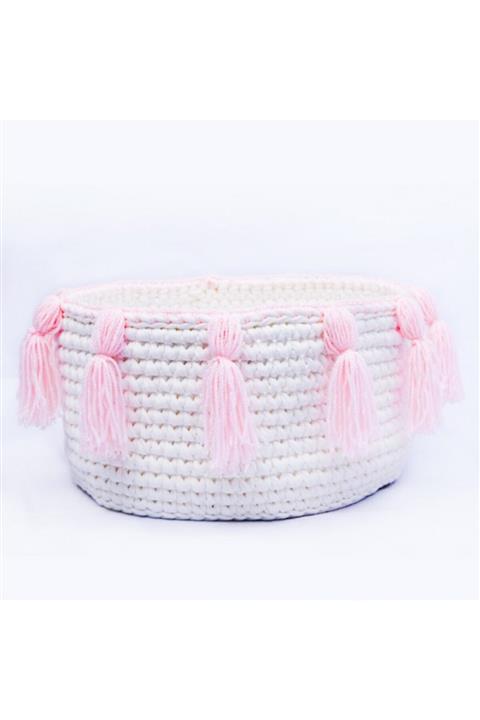 Tinyroom Püsküllü Sepet / Pembe