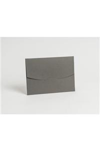 ARTİMED Koyu Gri Yatay 13×18 cm Oval Kapaklı Davetiye Zarfı (100 Adet)