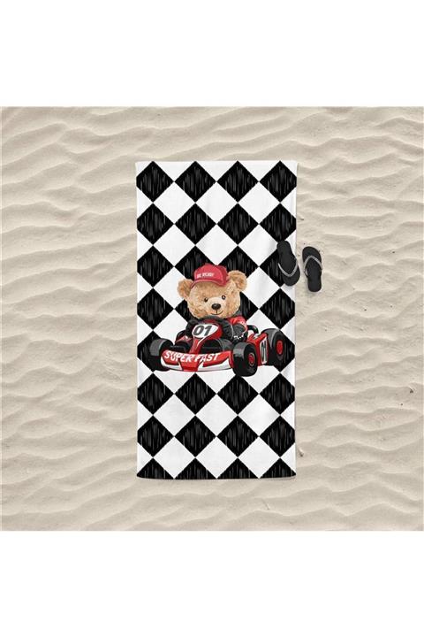 DECOSEW Teddy Bear Figürlü Özel Tasarım Plaj Havlusu