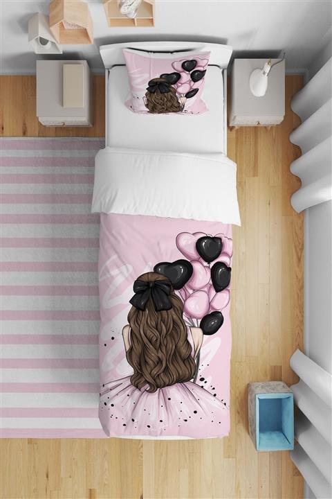 CİCİ TASARIM ÜRÜNLERİ Uçan Balonlar Prenses Kız Çocuk Bebek Odası Nevresim Takımı