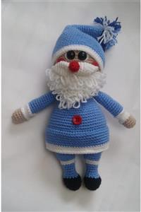 OYUNCAKPARK Mavi Noel Baba Amigurumi Organik Oyuncak