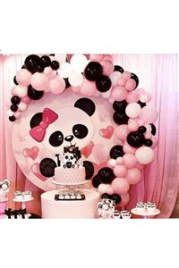 selens party 60 Adet Pembe Beyaz Siyah Balon Özel Gün Konsept Balon Zincir