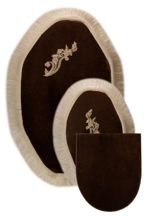 Bonny Home Kahverengi Dantelli Banyo Paspası