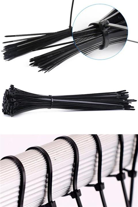 xolo 500 Adet Siyah Plastik Kelepçe Cırt Kablo 3.6 30cm Uzunluk