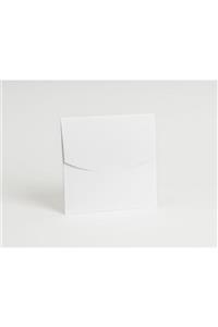 ARTİMED 16x16 cm Beyaz Kare Oval Kapaklı Davetiye Zarfı (100 adet)